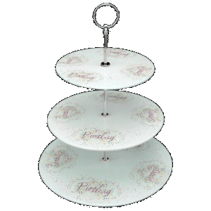 Custom printed 3 level glass cake stand
