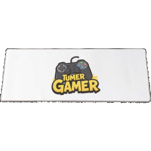 Custom printed rubber desk pad black border