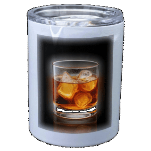 Whiskey tumbler example print