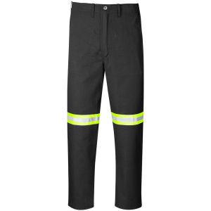 Trade Polycotton Pants - Reflective Legs - Yellow Tape in Black