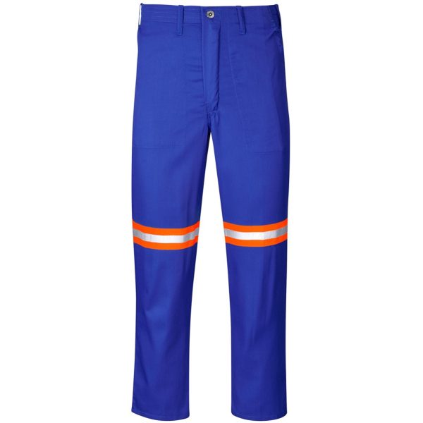 Trade Polycotton Pants - Reflective Legs - Orange Tape - Royal Blue