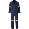 Technician 100% Cotton Conti Suit - Reflective Arms, Legs & Back - Orange Tape - Navy
