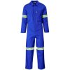 Safety Polycotton Boiler Suit - Reflective Arms & Legs - Yellow Tape - Royal Blue