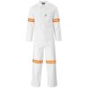 Safety Polycotton Boiler Suit - Reflective Arms & Legs - Orange Tape - White