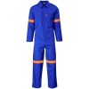 Safety Polycotton Boiler Suit - Reflective Arms Legs & Back - Orange Tape - Royal Blue