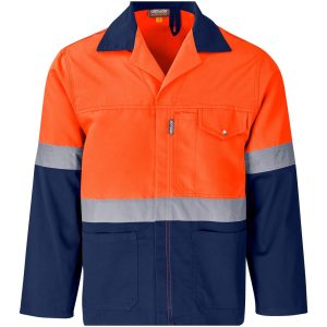 Traffic Premium Two-Tone Hi-Viz Reflective Jacket in Orange