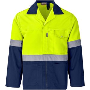 Traffic Premium Two-Tone Hi-Viz Reflective Jacket in Yellow