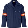 Site Premium Polycotton Jacket - Reflective Arms - Orange Tape - Navy