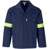 Site Premium Polycotton Jacket - Reflective Arms & Back - Yellow Tape - Navy