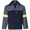 Site Premium Two-Tone Polycotton Jacket - Reflective Arms - Yellow Tape - Grey