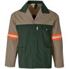 Site Premium Two-Tone Polycotton Jacket - Reflective Arms - Orange Tape - Khaki