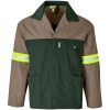 Site Premium Two-Tone Polycotton Jacket - Reflective Arms & Back - Yellow Tape - Khaki