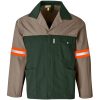 Site Premium Two-Tone Polycotton Jacket - Reflective Arms & Back - Orange Tape - Khaki