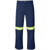 Site Premium Polycotton Pants - Reflective Legs - Yellow Tape - Navy