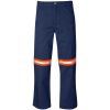Site Premium Polycotton Pants - Reflective Legs - Orange Tape - Navy