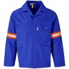 Artisan Premium 100% Cotton Jacket - Reflective Arms - Orange Tape - Royal Blue