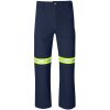 Artisan Premium 100% Cotton Pants - Reflective Legs - Yellow Tape - Navy
