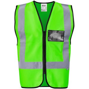 Direction En4 Hi-Viz Reflective Full Zip Vest in Lime