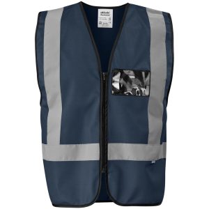 Direction En4 Hi-Viz Reflective Full Zip Vest in Navy