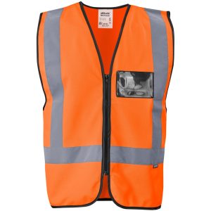 Direction En4 Hi-Viz Reflective Full Zip Vest in Orange