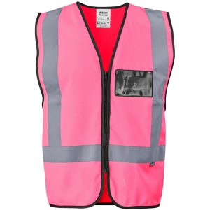 Direction En4 Hi-Viz Reflective Full Zip Vest in Pink