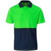 Inspector Two-Tone Hi-Viz Golf Shirt - Lime