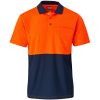 Inspector Two-Tone Hi-Viz Golf Shirt - Orange