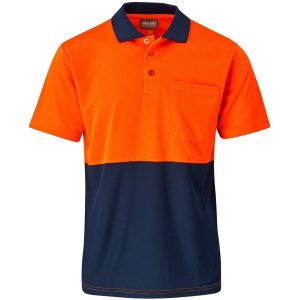 Inspector Two-Tone Hi-Viz Golf Shirt in Orange