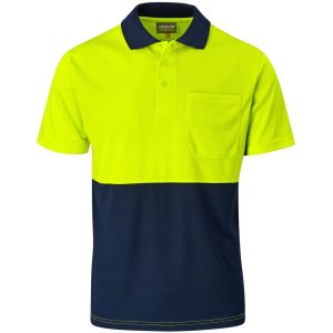 Inspector Two-Tone Hi-Viz Golf Shirt in Yellow