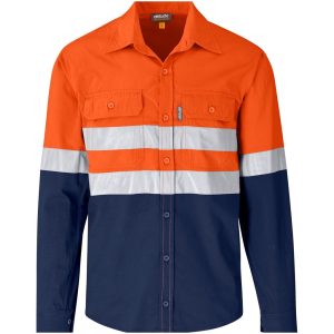 Access Vented Two-Tone Reflective Work Shirt in Orange