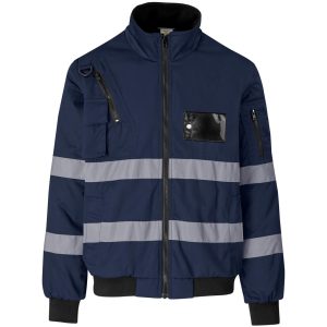 Techno Padded Hi-Viz Reflective Bunny Jacket in Navy
