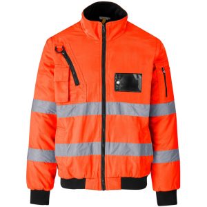 Techno Padded Hi-Viz Reflective Bunny Jacket in Orange
