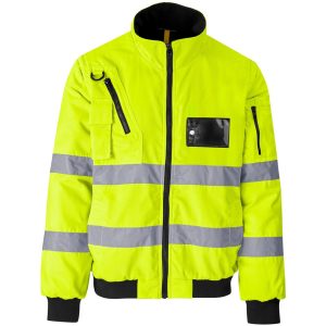 Techno Padded Hi-Viz Reflective Bunny Jacket in Yellow