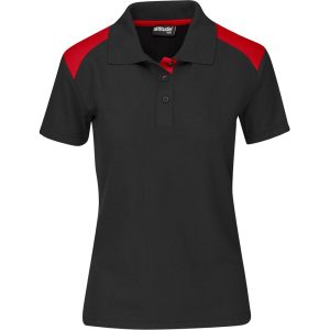 Ladies Apex Golf Shirt in Black Red