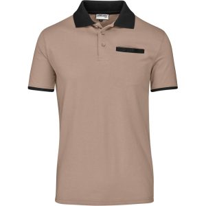 Mens Caliber Golf Shirt in Stone