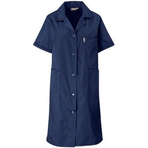 Marriot Polycotton Housecoat in Navy