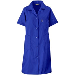 Marriot Polycotton Housecoat in Royal Blue