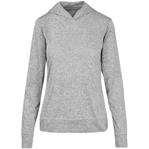 Ladies Fitness Lightweight Hooded Sweater in Grey