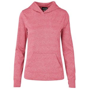 Ladies Fitness Lightweight Hooded Sweater in Red