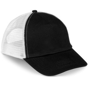 Trucker Cap - 5 Panel in Black White