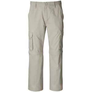 Mens Cargo Zip Off Pants in Stone