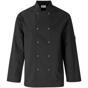 Unisex Long Sleeve Zest Chef Jacket in Black