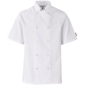 Unisex Short Sleeve Zest Chef Jacket in White