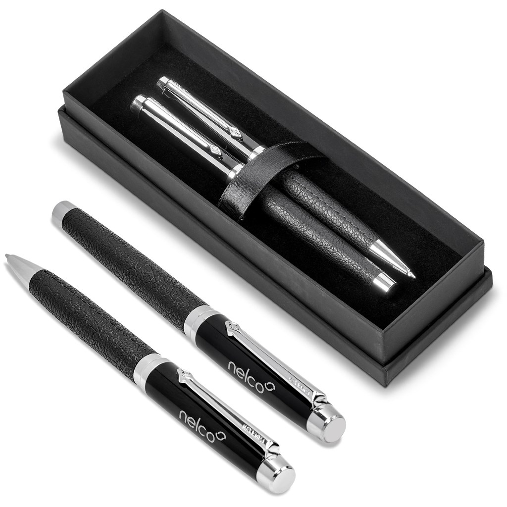 Alex Varga Corinthia Ball Pen & Rollerball Set – Black
