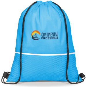 Altitude Brighton Non-Woven Drawstring Bag in Cyan