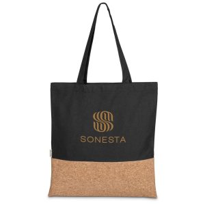 Okiyo Shukaku Cork & Cotton Shopper in Black