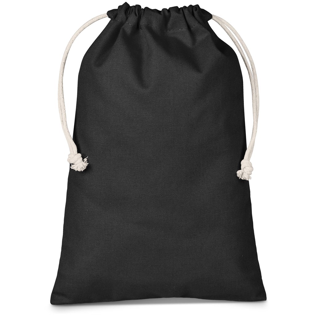 Altitude Allsorts Midi Cotton Drawstring Pouch – Black