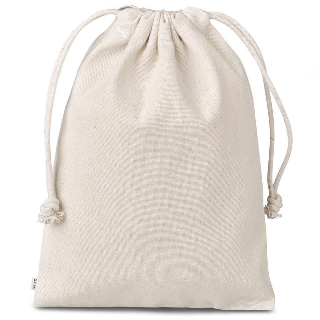 Okiyo Chikara Midi Cotton Drawstring Pouch – Natural