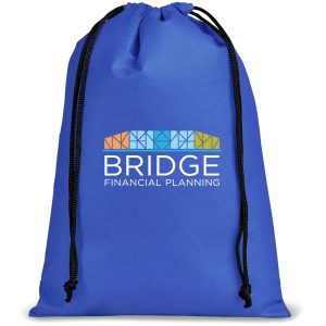 Quando Non-Woven Drawstring Pouch in Blue