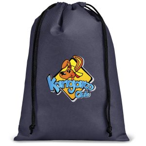 Quando Non-Woven Drawstring Pouch in Navy